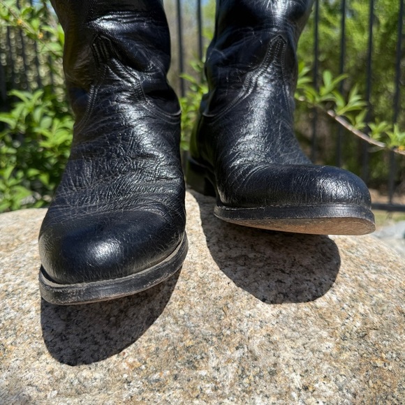 VTG 1995 Lucchese Handmade Black Goat Leather Western Boots 9.5EE Classic W BOX main image 13